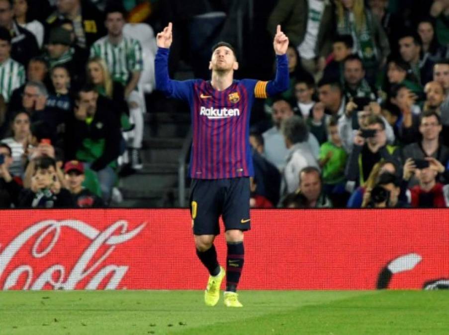 Messi en el festejo del 0-1 del Barcelona ante Betis.