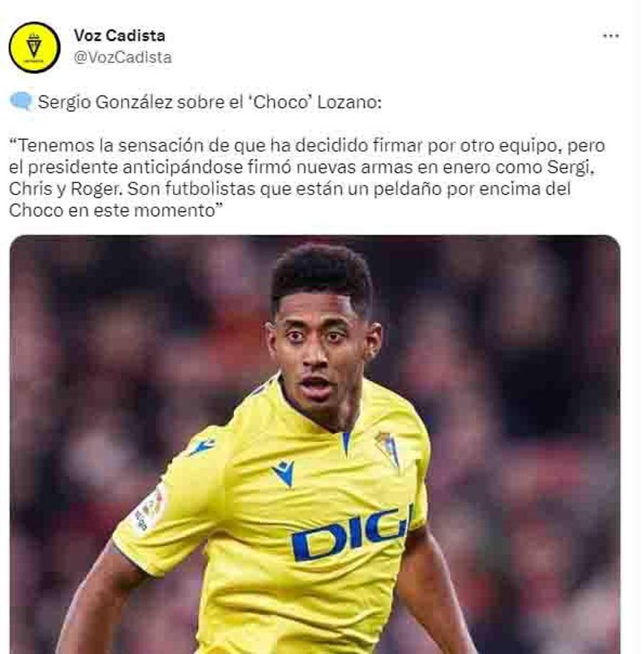 El DT del Cádiz no amagó y señaló que Choco Lozano jugaría en otro equipo ante no mencionó al Getafe. Además, mencionó que el hondureño no juega debido a que otros de sus compañeros presentan un mejor nivel.