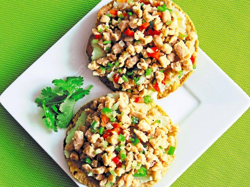 Enchiladas con carne de soya