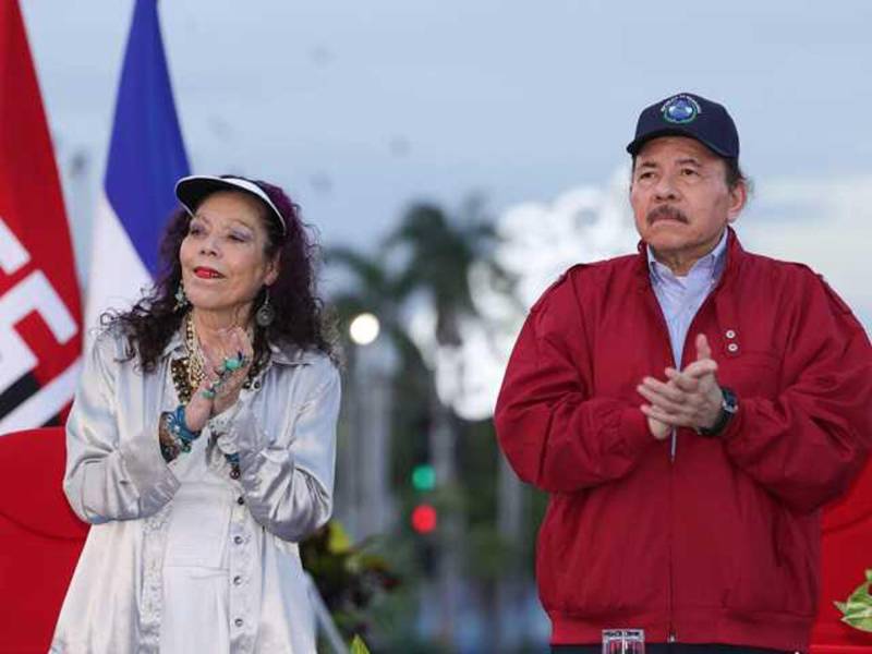 Daniel Ortega y su esposa y vicepresidenta Rosario Murillo fueron acusados de cometer crímenes de lesa humanidad.