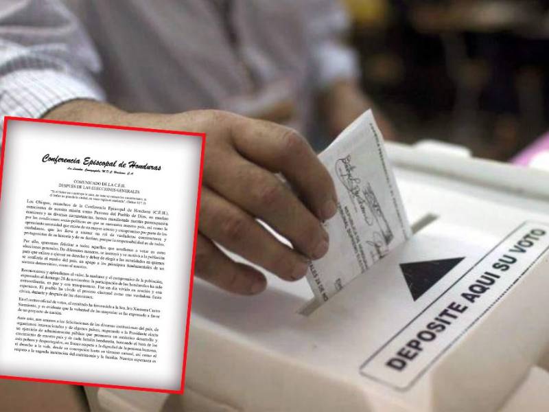 Conferencia Episcopal pide que no queden dudas en el recuento de votos de diputados