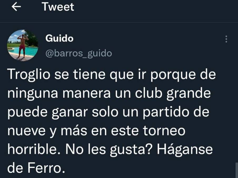 La afición de San Lorenzo explotó en las redes sociales y exigió la salida de Pedro Troglio ya que a estas alturas el equipo no levanta cabeza.