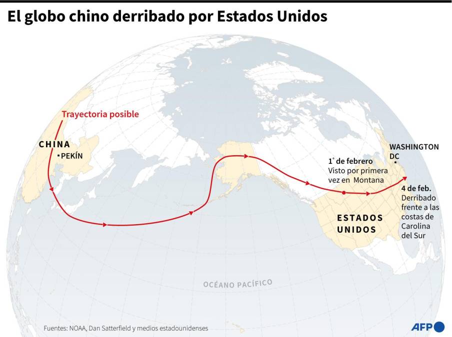 El Pentágono muestra los restos del globo chino y descarta devolverlos a Pekín
