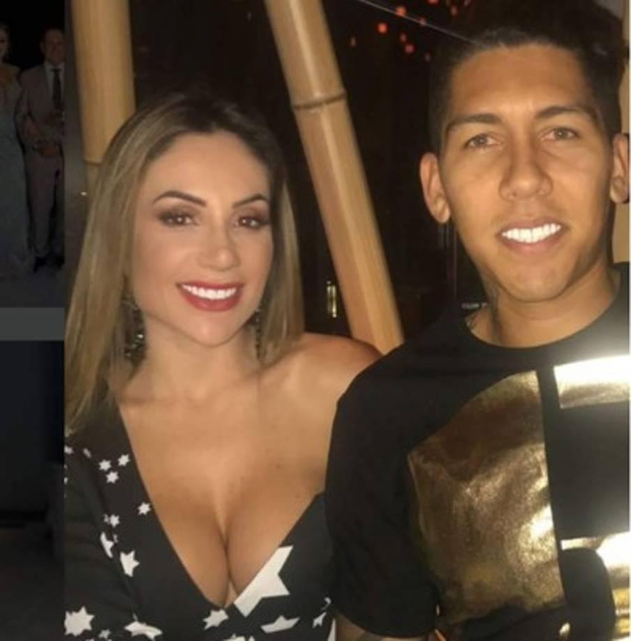 Firmino, con su esposa Larissa Pereira, que trabaja en el mundo de la moda.