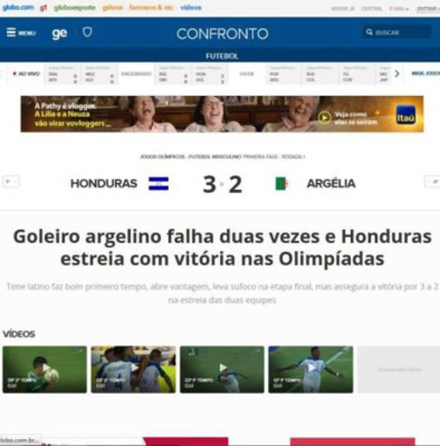 El diario O Globo de Brasil también enfocó su nota en los errores del guardameta de Argelia.