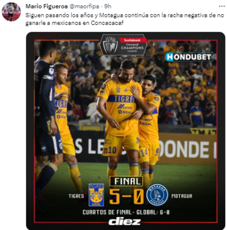 Mario Figueroa, periodista de Diario DIEZ: “Siguen pasando los años y Motagua continúa con la racha negativa de no ganarle a mexicanos en Concacaf”.