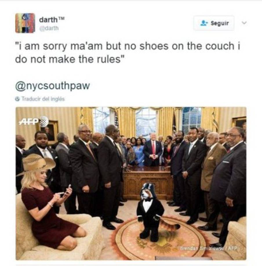 Otros tuiteros le recordaron la famosa regla de 'sin zapatos en el sofá'.