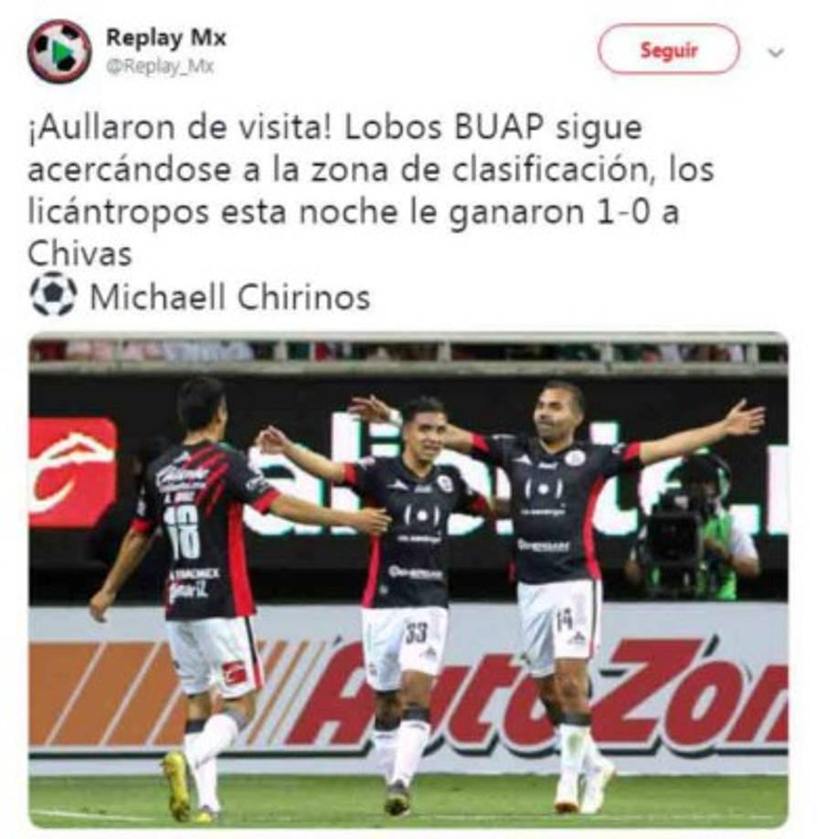 Michaell Chirinos le dio una enorme victoria a su equipo. Con ese triunfo, el club Lobos BUAP suma 17 puntos y se ubica en la décima posición.