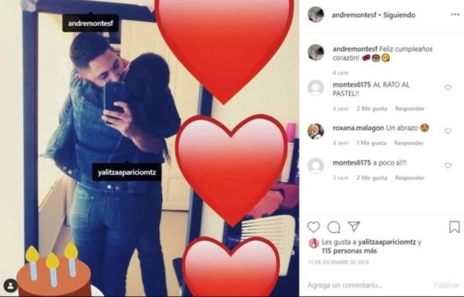 En diciembre pasado, André presumió en sus redes sociales su noviazgo con Aparicio. Primero fue a través de una fotografía en la que se muestra al hombre abrazando a la actriz, mientras ella da la espalda.<br/><br/>