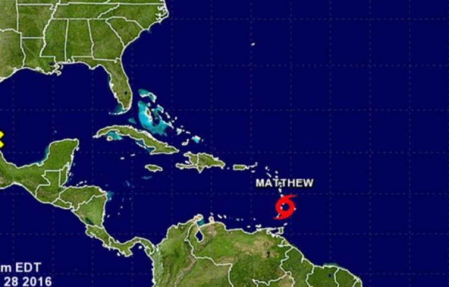 La tormenta tropical Mathew se formó este miércoles en el Atlantico, al este de Windward Islands. La Comisión Permanente de Contingencia (Copeco) lanzó la primera advertencia por el fenómeno.