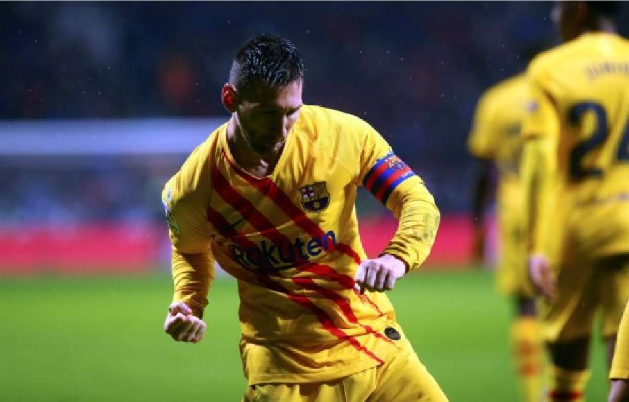 Messi celebró de manera eufórica su golazo en el Wanda Metropolitano.