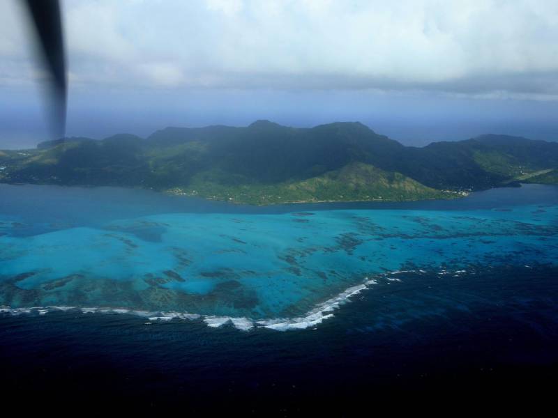 Fotografía de archivo que muestra la vista aérea de la isla de Providencia.
