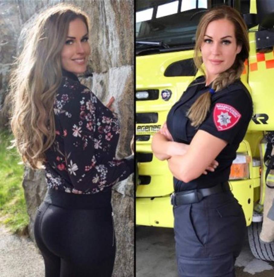 Cuando no está apagando incendios, Narten, de 30 años de edad, se dedica a tonificar su cuerpo en el gimnasio.