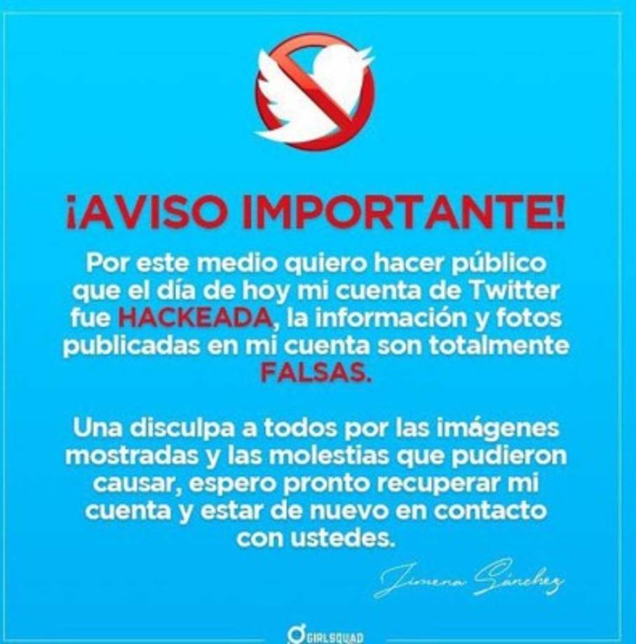 Este fue el comunicado de la chica tras lo acontecido.