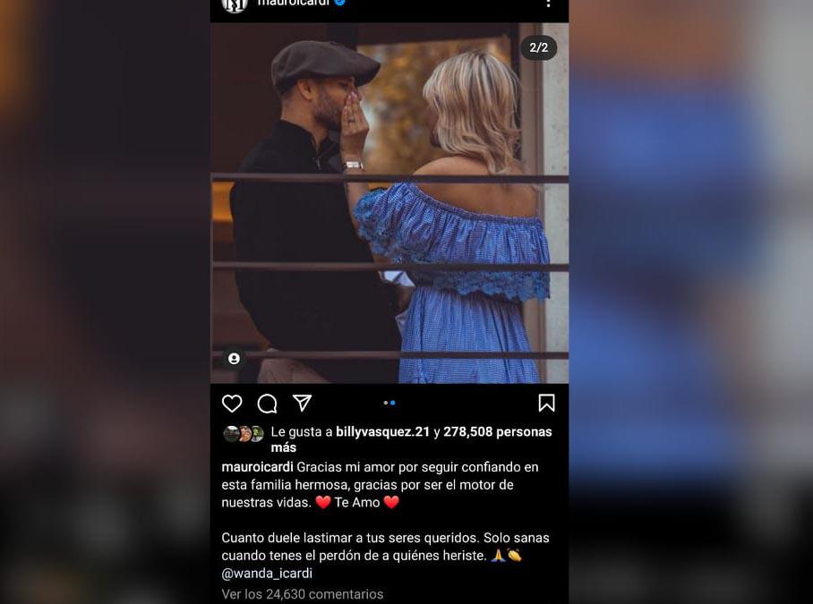 Mauro Icardi reveló que ha sido perdonado por su amada Wanda Nara.