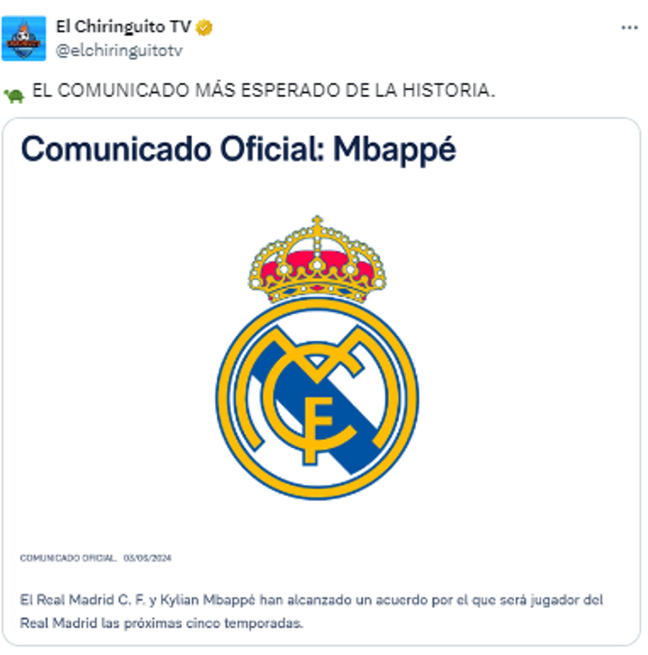 “EL COMUNICADO MÁS ESPERADO DE LA HISTORIA”, El Chiringuito de España.