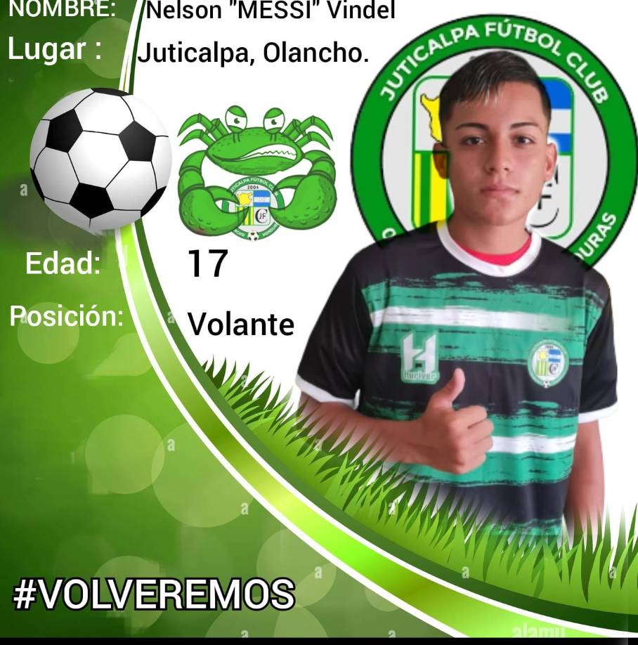 Nelson Vindel - El joven de 17 años es una de las apuestas que el Juticalpa FC tiene para esta temporada. Conocido en su barrio como ‘Messi’ por su estatura y cualidades, juega en la posición de volante creativo.