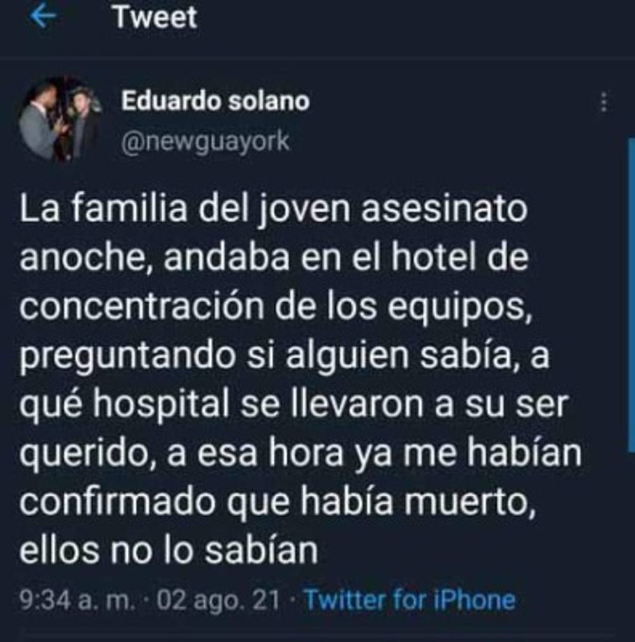 El periodista hondureño Eduardo Solano señaló que un joven murió tras los actos de violencia tras los hechos ocurridos en las calles de New Jersey.