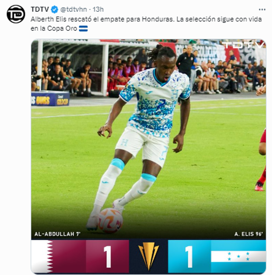 TDTV: “La selección sigue con vida en la Copa Oro”.
