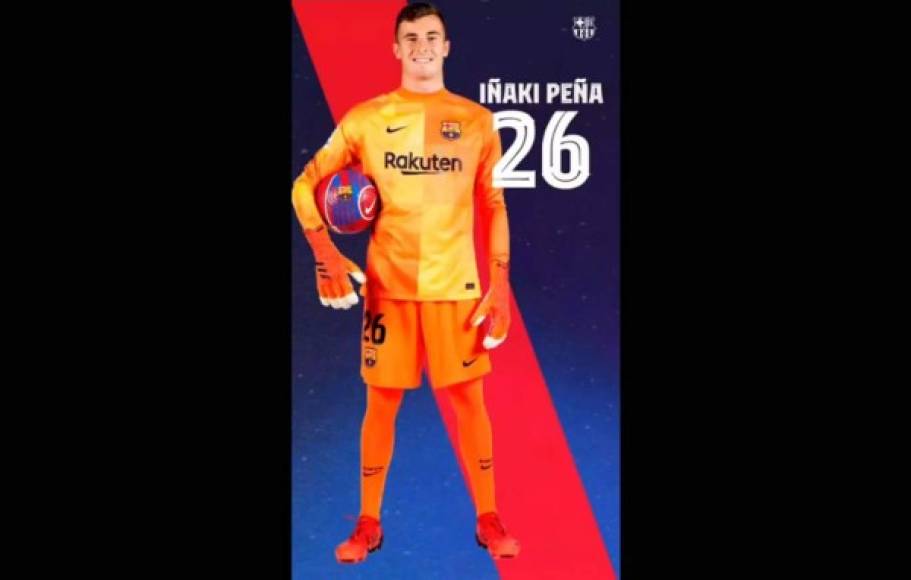 Iñaki Peña - El joven portero de 22 años queda registrado con el primer equipo del Barcelona y llevará el número 26.