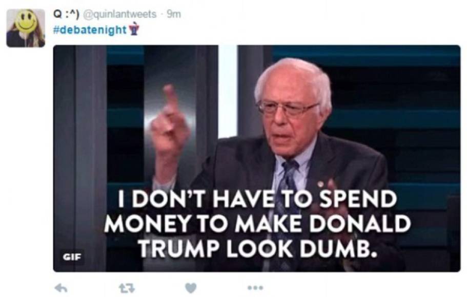 No tengo que gastar dinero para hacer quedar como tonto a Donald Trump, dijo Bernie Sanders.
