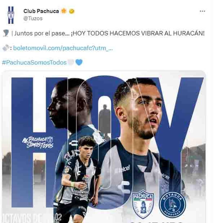 Mediante sus redes sociales oficiales, el Pachuca ha hecho el llamado para su afición de que asistan al estadio y se sienta la localía. 