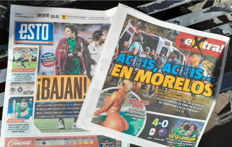 Estas son algunas de las portadas de los principales diarios deportivos de México, destacando la llegada de la Selección de Honduras a Cuernavaca y la baja de ‘Memo‘ Ochoa para la vuelta.
