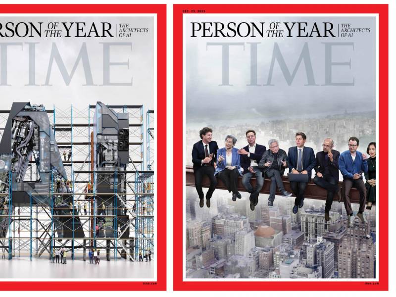 La portada de Time muestra a los directores de las empresas tecnológicas sentados en una viga de acero suspendida sobre la ciudad de Nueva York.