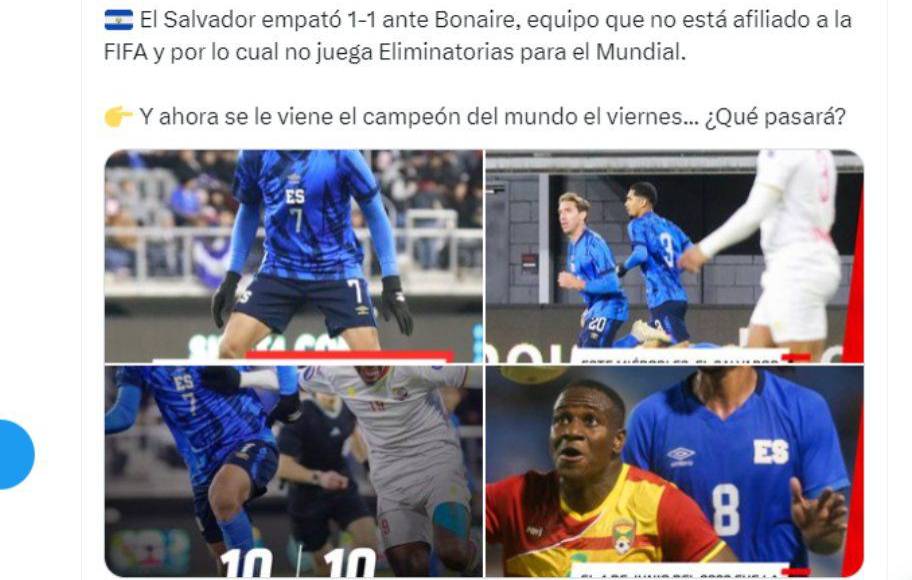 ESPN de Argentina calificó el resultado de “papelón”. Cabe señalar que este viernes se enfrentan salvadoreños y argentinos en juego amistoso.