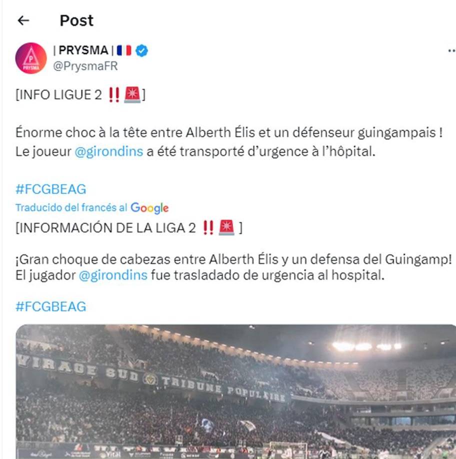 Así informaron medios de Francia sobre lo ocurrido al hondureño Alberth Elis.