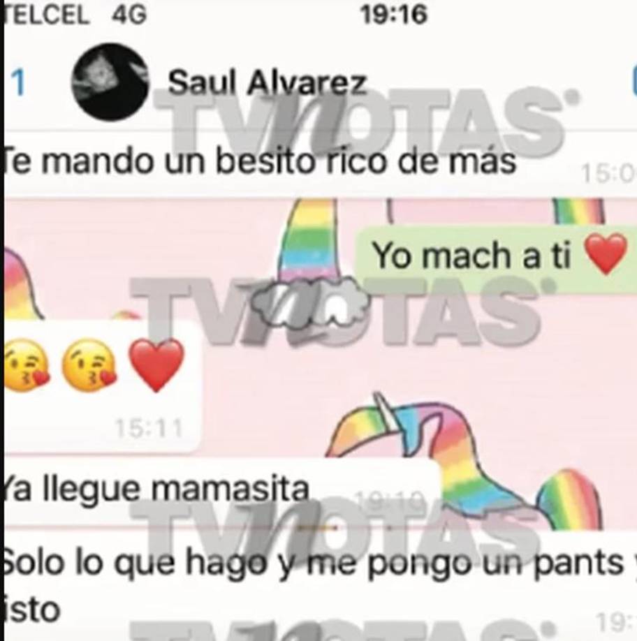 TV Notas aporta esta captura de pantalla de una supuesta conversación de ‘Whatsapp’ entre Ileana y Canelo.