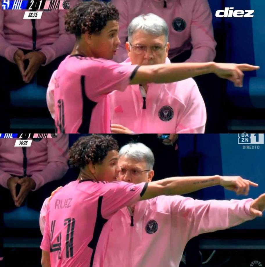 El hondureño jugó un partidazo y en esta foto recibia indicaciones de Tata Martino, luego llegó lo bueno.