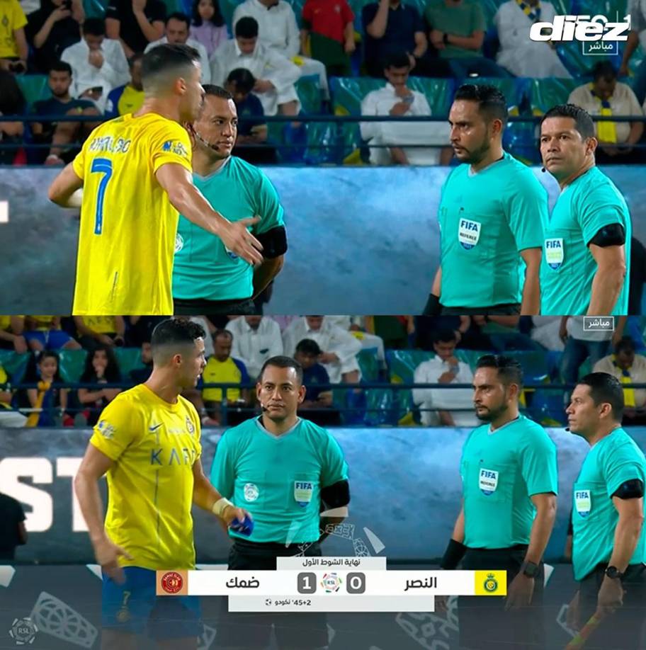 El delantero portugués estaba muy enfadado con los árbitros hondureños.