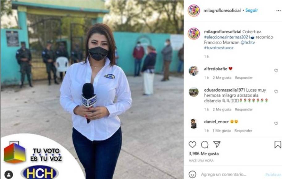 <br/>La siempre guapa y alegre Milagro Flores también se suma a los reporteros que están trabajando arduamente para llevar toda la información a la TV. <br/>