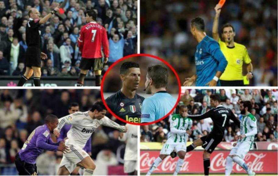Repasamos las 11 expulsiones que ha sufrido Cristiano Ronaldo en sus 14 años de carrera en el fútbol profesional.
