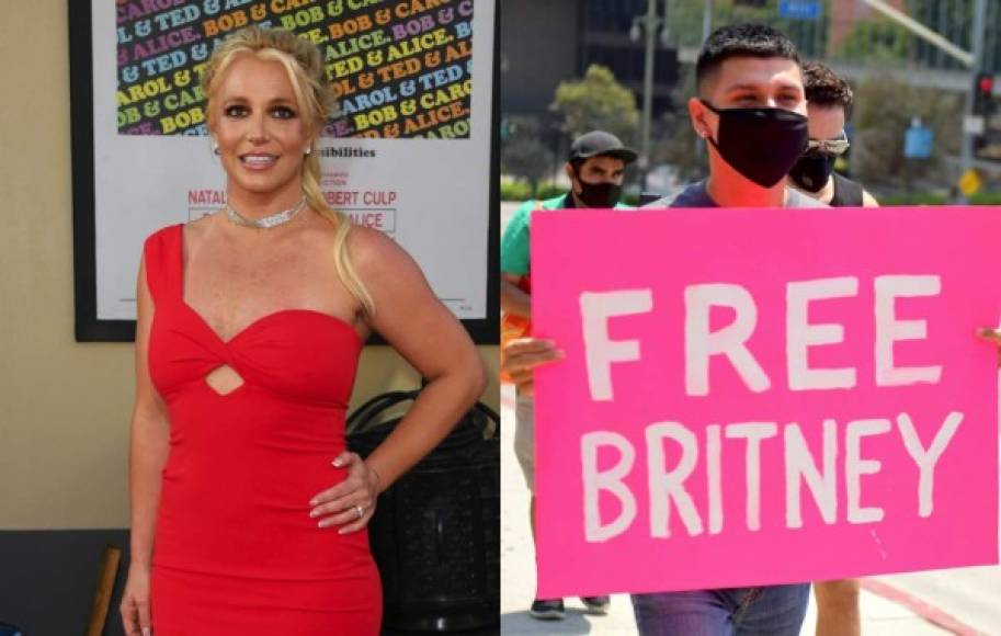 Medio centenar de seguidores de la 'princesa del pop' se reunieron en la mañana del martes frente a los juzgados de Los Ángeles con pancartas en apoyo y mensajes que calificaban de esclavitud la tutela legal por la que el padre de Spears controla todos los bienes y decisiones de su hija.<br/>