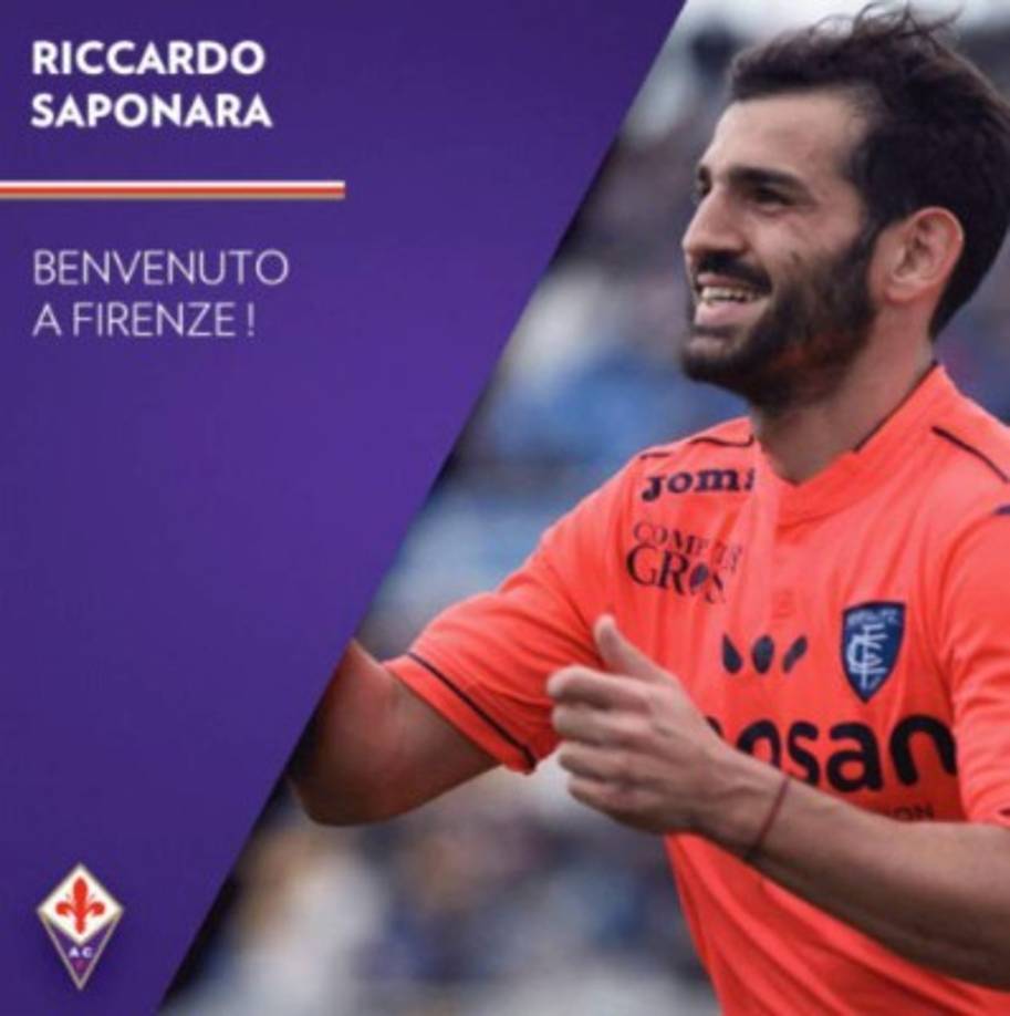 Riccardo Saponara ya ha sido anunciado por la Fiorentina. El italiano llega cedido del Empoli aunque con la obligación de comprar al centrocampista por 10 millones de euros al final de la presente campaña.