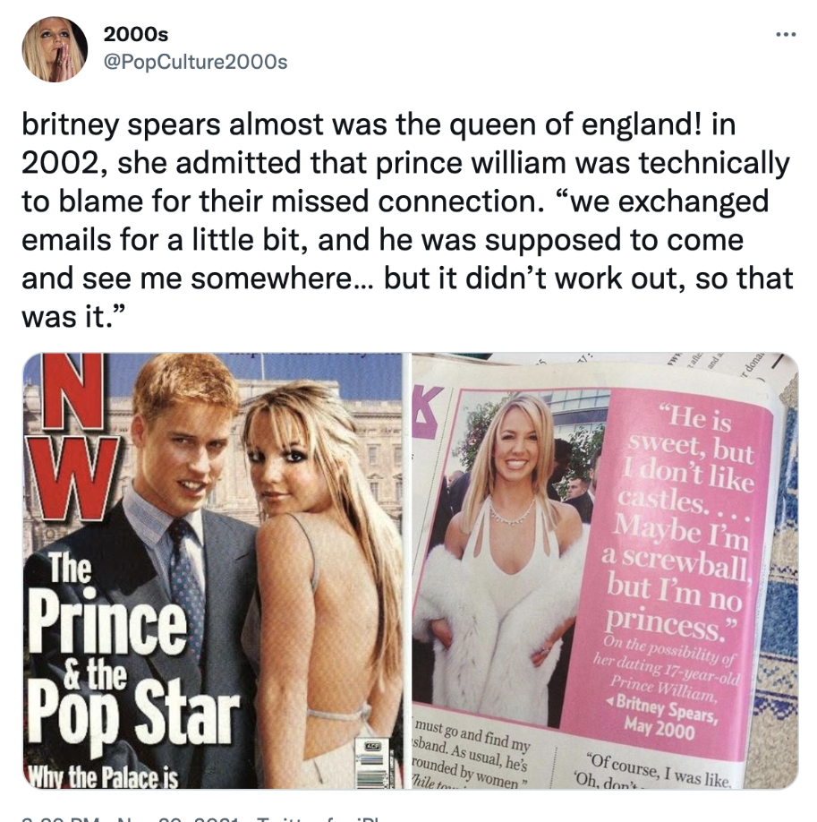 Los rumores de un romance en línea entre la pareja habían sonado durante meses antes de la entrevista de Britney, pero el Palacio de Buckingham siempre los había negado.