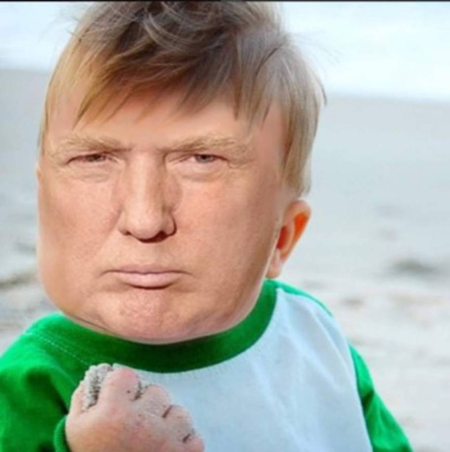 Este ha sido uno de los memes más exitosos de la historia de la web y el más compartido tanto que hasta el rostro de Trump ha servido de montaje.