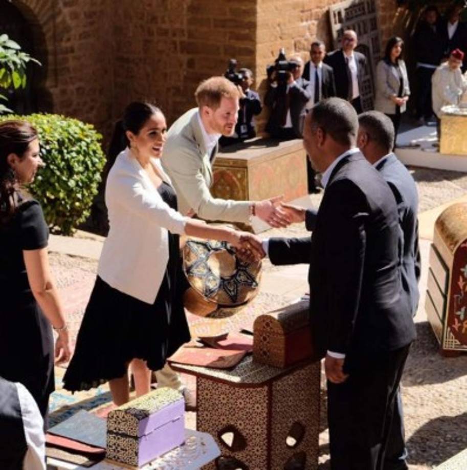 Meghan y Harry se reunieron con los emprendedores sociales en el Museo Nacional de Joyería en los Jardines de Andalucía en Rabat.<br/>
