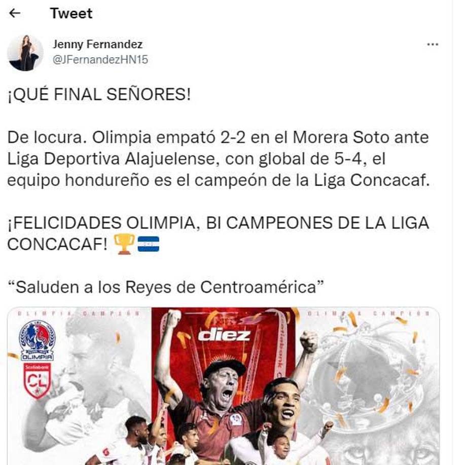 La periodista Jenny Fernández dio su punto de vista sobre el título logrado por Olimpia.