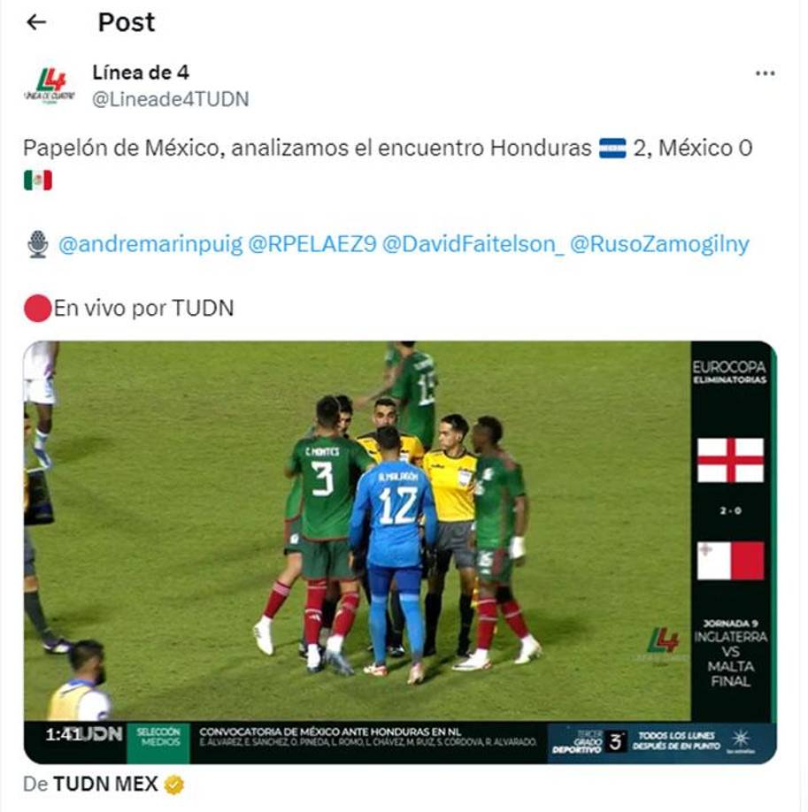 “Papelón de México”, señalaron en el programa Linea de Cuatro. 