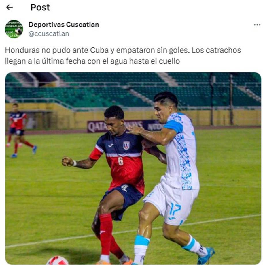 Medios de El Salvador también reaccionaron sobre el 0-0 entre Cuba y Honduras.