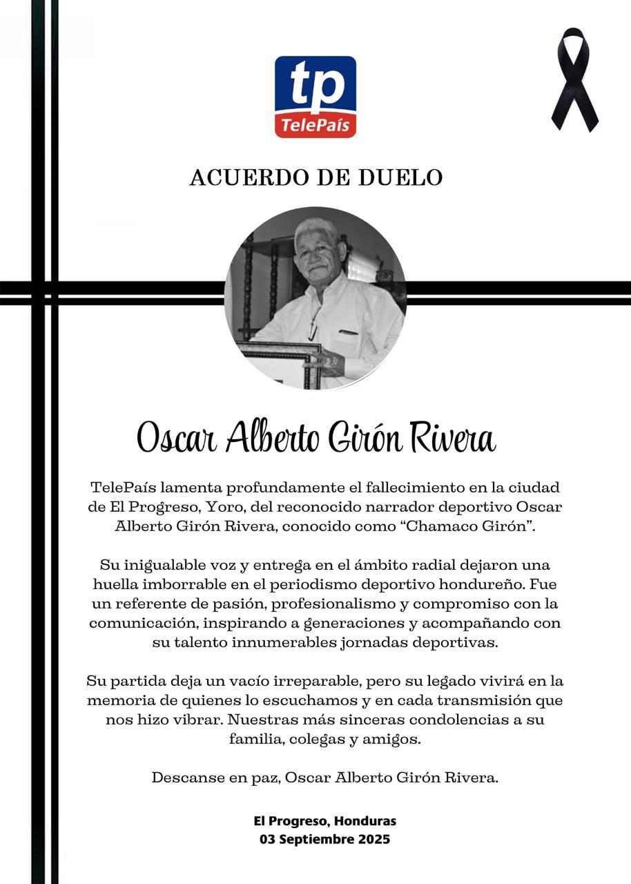 Muere Chamaco Girón, reconocido narrador hondureño