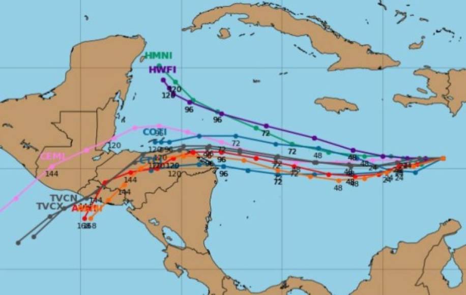 Según los expertos, este fenómeno tiene una 'alta' probabilidad de desarrollo ciclónico para los próximos días, cuando se ubique a unos 1.200 kilómetros de Honduras.