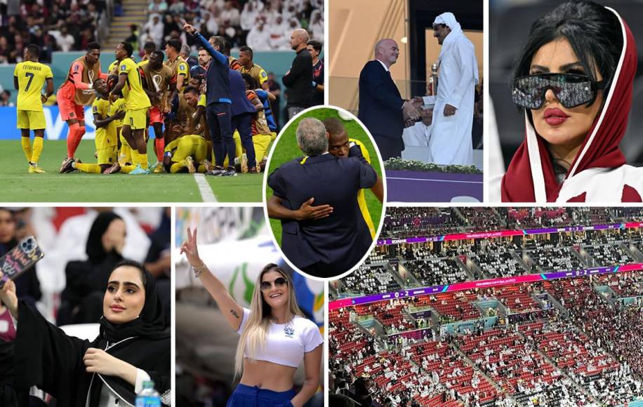 Las imágenes del partido inaugural del Mundial-2022 que le ganó Ecuador (0-2) al anfitrión Qatar con gran actuación de Enner Valencia en el estadio Al Bayt, donde muchas bellezas llamaron la atención y también el dueño del PSG apareció en escena.
