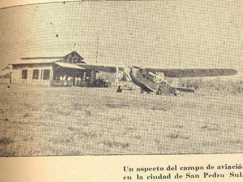 Fotografía de archivo del primer campo de aviación de la ciudad de San Pedro Sula, Honduras.