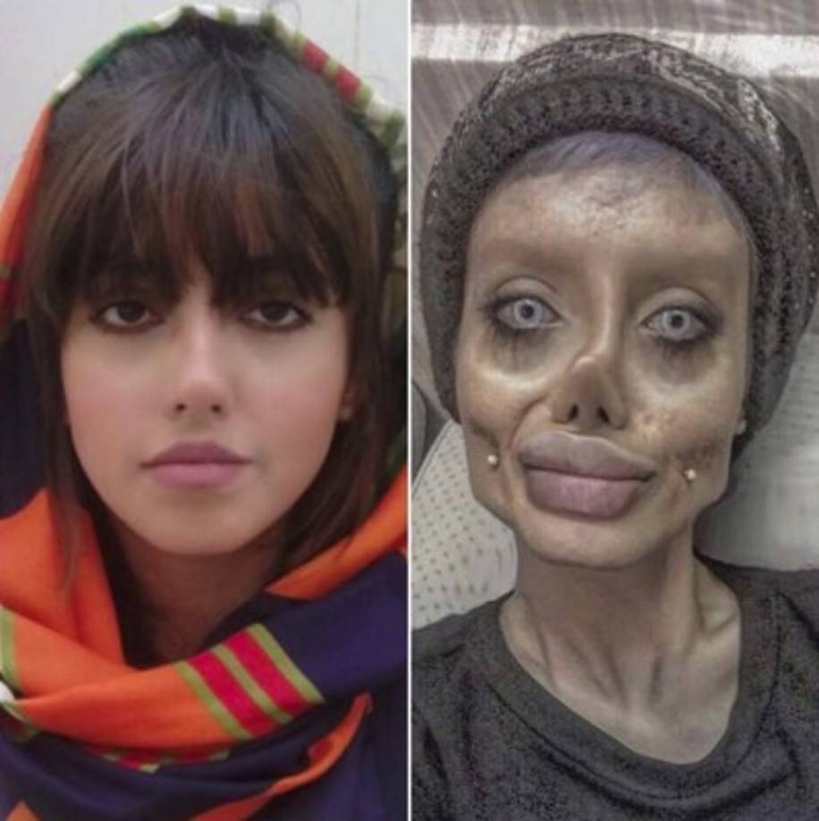 'Si, soy Angelina Jolie', escribió junto a la imagen que muestra su radical transformación.