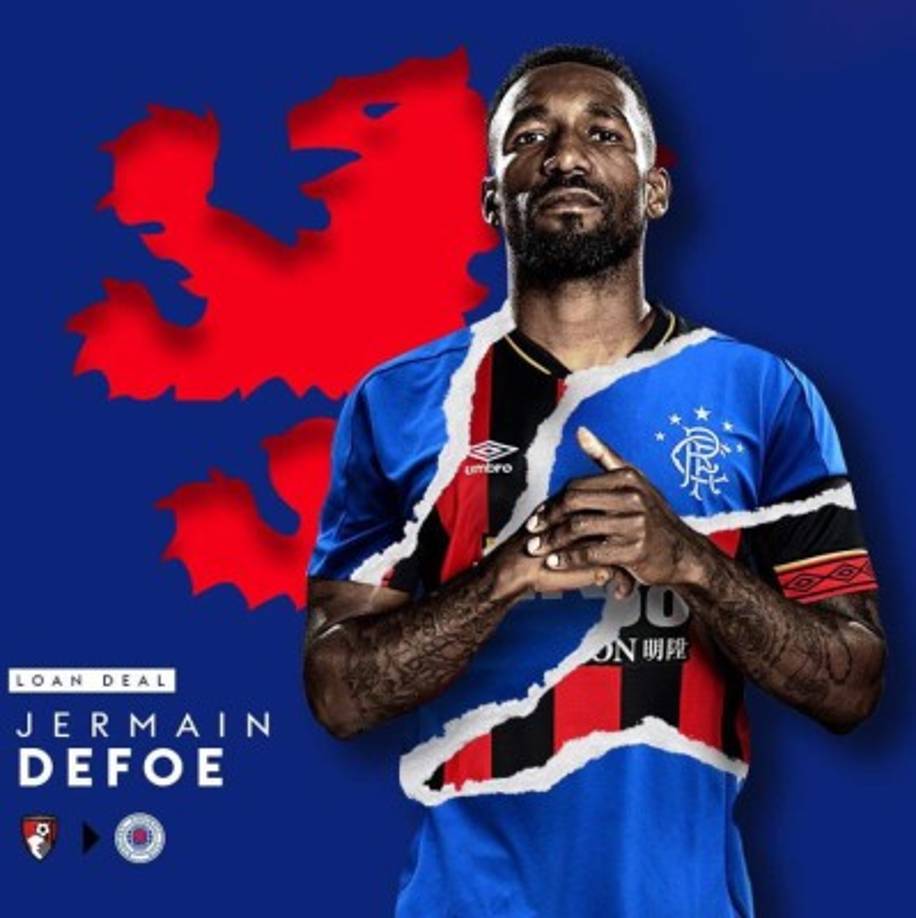 El Rangers ficha a Jermain Defoe en calidad de cedido por 18 meses, procedente del Bournemouth.