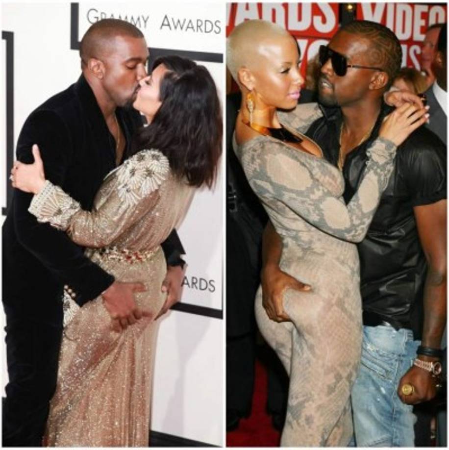 Kanye disfrutando con Kim y Amber.